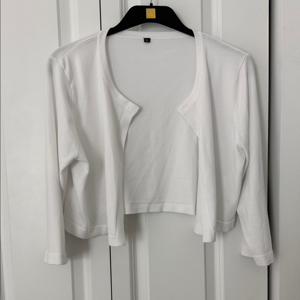 Amazon White Cropped Cardigan/Bolero